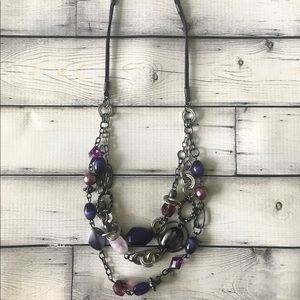 Lia Sophia Purple Cluster Necklace